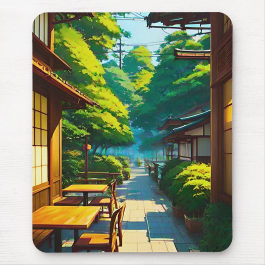 Japanischer Garten Außencafé Mousepad (Vorne)