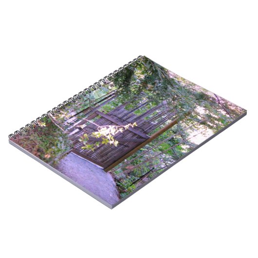 Japanischer Garten Bamboo Gate Note Book Notizblock (Linke Seite)