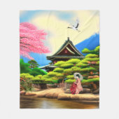 Japanischer Garten Fleecedecke (Vorderseite)