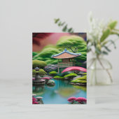Japanischer Garten Folien Feiertagspostkarte (Stehend vorne)