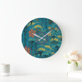 Japanischer Garten im Aquamarin Große Wanduhr (Zuhause)