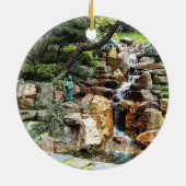 Japanischer Garten im Herbst Keramik Ornament (Hinten)