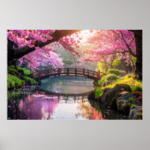 Japanischer Garten, Kirschblütenzeit. Poster (Vorne)