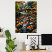 Japanischer Garten & Koi-Teich - Fotobild Poster (Heimbüro)