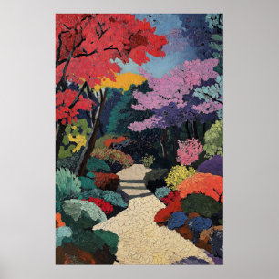 Japanischer Garten Kunstprint Vibranter Impression Poster