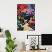 Japanischer Garten Kunstprint Vibranter Impression Poster (Heimbüro)