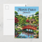 Japanischer Garten Monaco Postkarte (Vorne/Hinten)