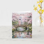 Japanischer Garten Mutter & Kind Muttertag Karte (Gelbe Blume)