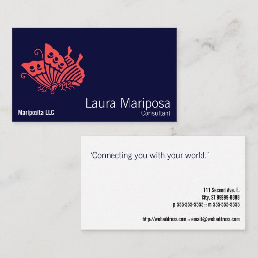 Japanischer Garten-Schmetterling Visitenkarte (Vorne/Hinten)