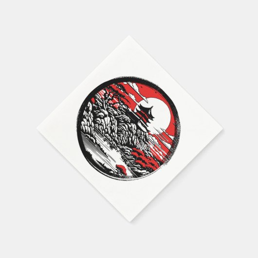 Japanischer Garten Serviette (Ecke)