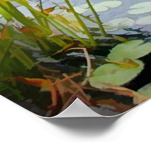 Japanischer Garten-Teich mit Koi Poster (Ecke)