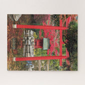 Japanischer Garten Teich Rotes Torii-Tor Puzzle (Horizontal)