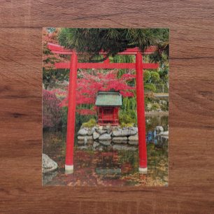 Japanischer Garten Teich Rotes Torii-Tor Puzzle