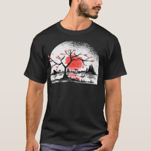 japanischer Garten Torii japanischer Samurai T-Shirt