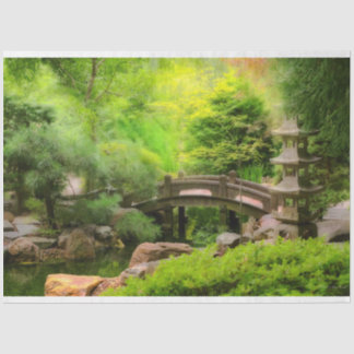 Japanischer Garten - Wasser unter der Brücke Seidenpapier