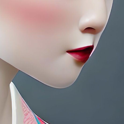 Japanischer Geisha in einem Kirschgarten Poster