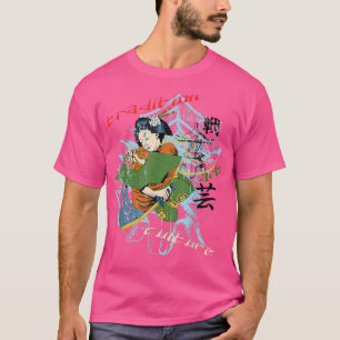 Japanischer Geisha Kawaii Girl Kimono Samurai T -  T-Shirt