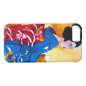Japanischer Geisha mit blauem Kimono Case-Mate iPhone Hülle (Rückseite (Horizontal))