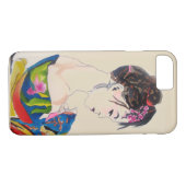 Japanischer Geisha mit blauem Kimono Case-Mate iPhone Hülle (Rückseite (Horizontal))