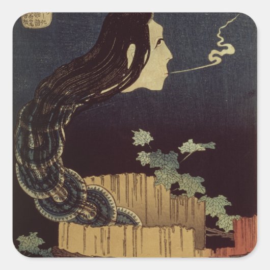 Japanischer Geist Quadratischer Aufkleber (Vorderseite)