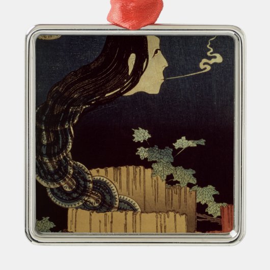 Japanischer Geist Silbernes Ornament (Vorne)