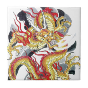 Japanischer Gelber Drache Fliese