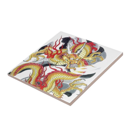 Japanischer Gelber Drache Fliese (Seite)