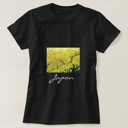 Japanischer Gelbgingko-Baumreise-Druck T-Shirt (Design vorne)