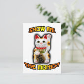 JAPANISCHER Geld CAT Maneki Neko Postkarte (Stehend Vorderseite)