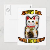 JAPANISCHER Geld CAT Maneki Neko Postkarte (Vorne/Hinten)
