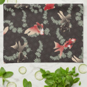 Japanischer Goldfisch Geschirrtuch (Gefaltet)