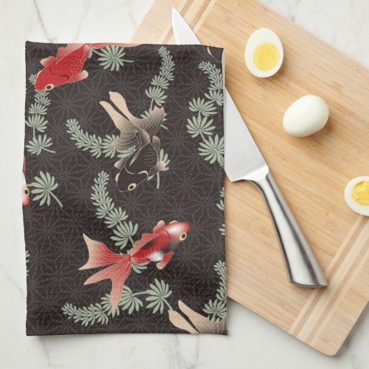 Japanischer Goldfisch Geschirrtuch (Viertel Falte)