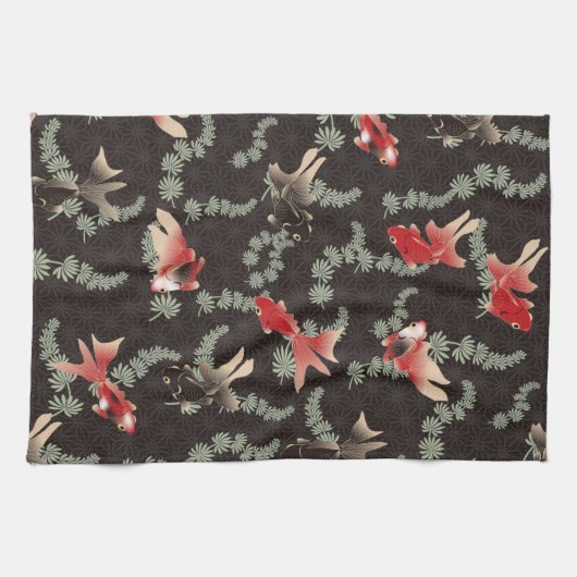 Japanischer Goldfisch Geschirrtuch (Horizontal)