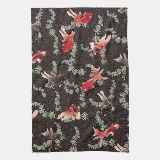 Japanischer Goldfisch Geschirrtuch (Vertikal)