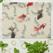 Japanischer Goldfisch Geschirrtuch (Gefaltet)