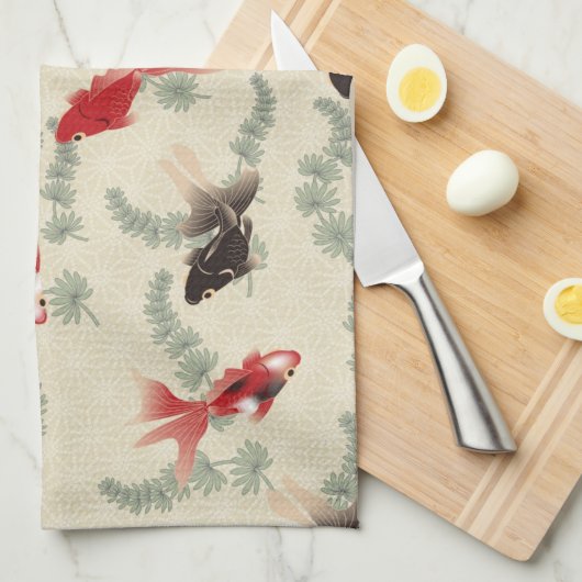 Japanischer Goldfisch Geschirrtuch (Viertel Falte)