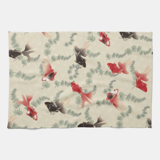 Japanischer Goldfisch Geschirrtuch (Horizontal)