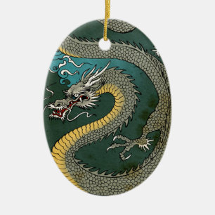 JAPANISCHER GRAUER DRACHE KERAMIKORNAMENT