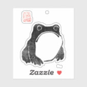 Japanischer Grumpy Frosch Toad Unbeeindrucktes Tie Aufkleber (Blatt)