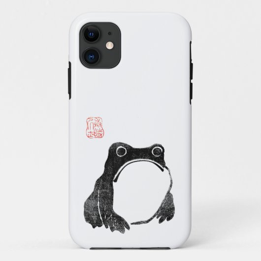 Japanischer Grumpy Frosch Toad Unbeeindrucktes Tie Case-Mate iPhone Hülle (Rückseite)