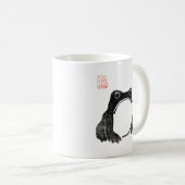 Japanischer Grumpy Frosch Toad Unbeeindrucktes Tie Kaffeetasse (VorderseiteRechts)