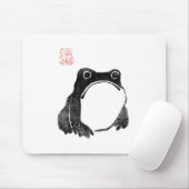 Japanischer Grumpy Frosch Toad Unbeeindrucktes Tie Mousepad (Mit Mouse)