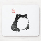 Japanischer Grumpy Frosch Toad Unbeeindrucktes Tie Mousepad (Vorne)