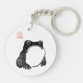 Japanischer Grumpy Frosch Toad Unbeeindrucktes Tie Schlüsselanhänger (Rückseite)