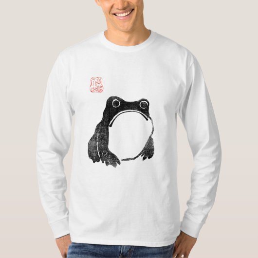 Japanischer Grumpy Frosch Toad Unbeeindrucktes Tie T-Shirt (Vorderseite)