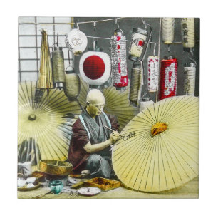 Japanischer Handwerker-Schirmmacher Nr. 2 Vintage Fliese