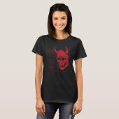 Japanischer Hannya Mask Dämon oder oni Schädelästh T-Shirt (Vorne ganz)