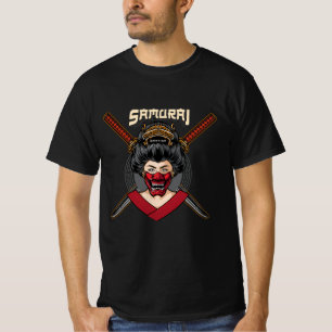 Japanischer Hannya Mask Geisha Samurai T - Shirt