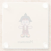 Japanischer Held Peach Boy Momotaro Glasuntersetzer (Rückseite)