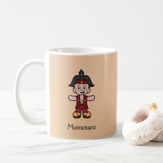 Japanischer Held Peach Boy Momotaro Kaffeetasse (Mit Donut)